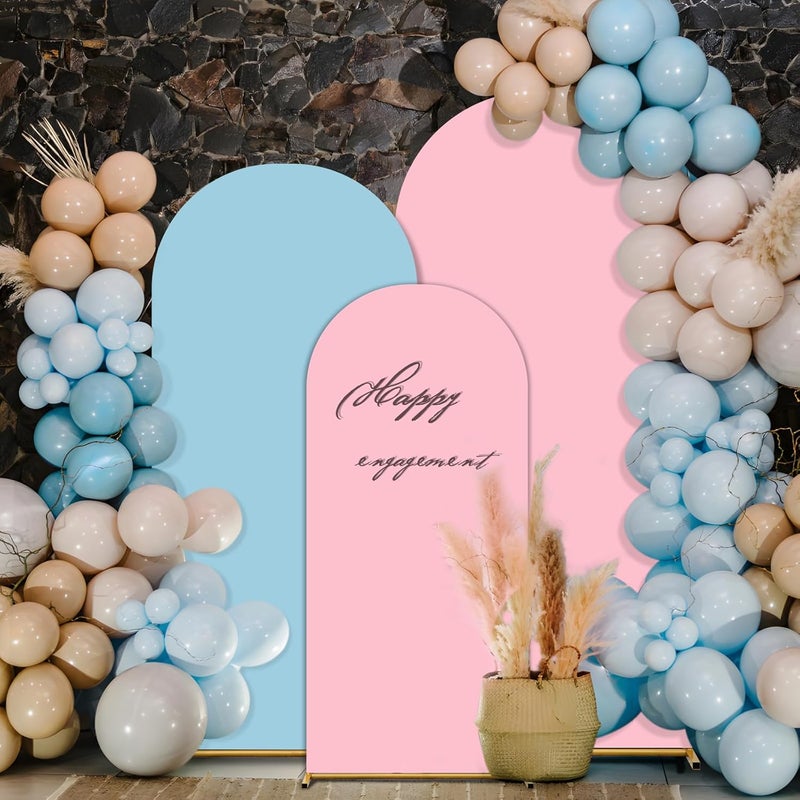 OVRRCSME مجموعة غطاء قوس الزفاف شيارا من 2 - 6 قدم/7.2 قدم، غطاء قوس مزدوج اللون من سباندكس لحفلة عيد ميلاد الأطفال وحفلات الاستقبال (وردي+أزرق) - Image 2